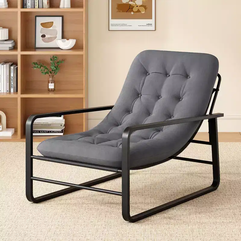 GDFStudio Ellis Modern Upholstered Accent Chair with Metal Frame