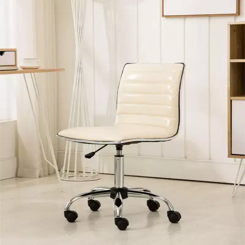 Okak Adjustable Air-Lift Office Chair, Ergonomic Desk Chair with Chromel Metal Base, 360 Swivel Chair for Study, Reading Room