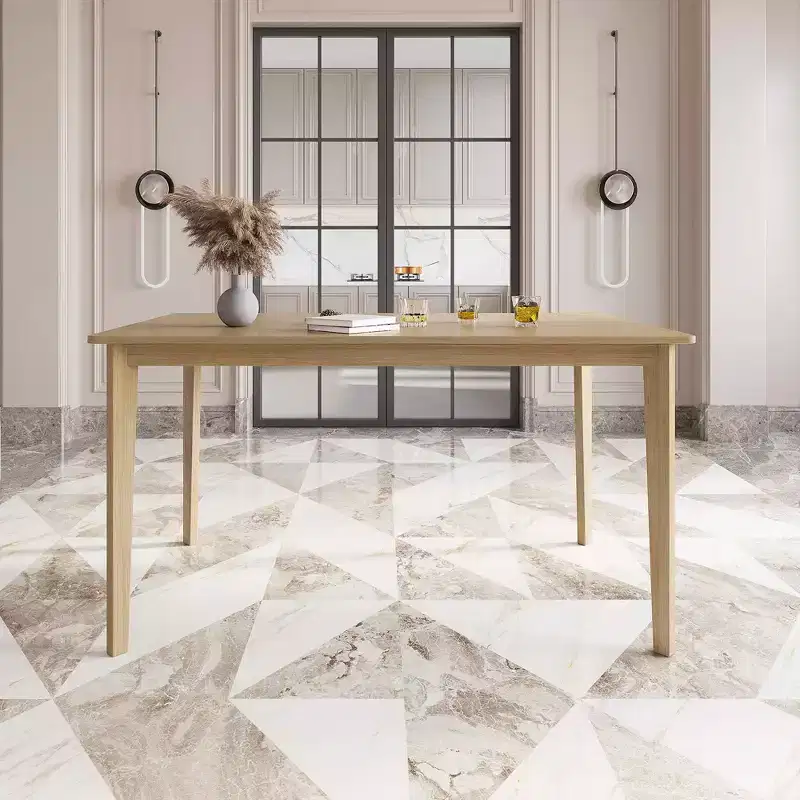 Original Wood Color Rectangular Dining Table, Scandinavian Simple Multi-Function Table for Home Office