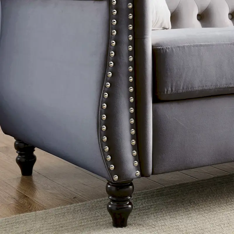 Chesterfield Sofa Grey Living Room