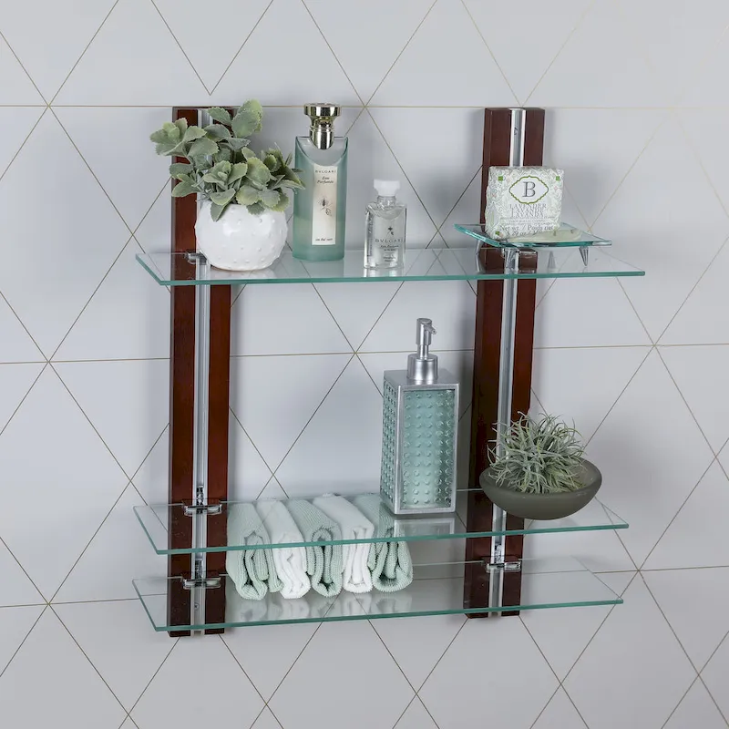 Old Bavaria Three Tier Adjustable Shelves on Wooden Bars