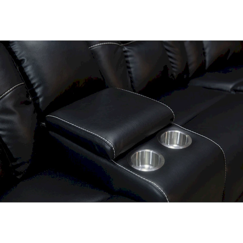 Mid-century Modern Faux Leather Upholstered Reclining Sectional Sofa