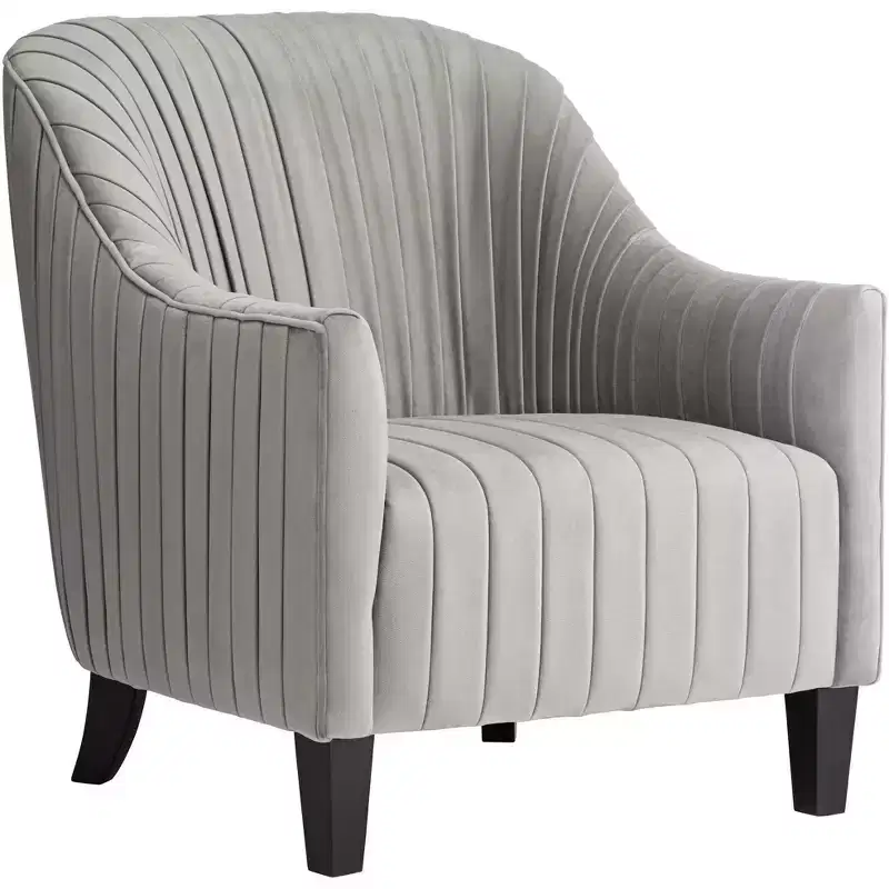 Liam Gray Pleated Occasional Chair with Black Legs