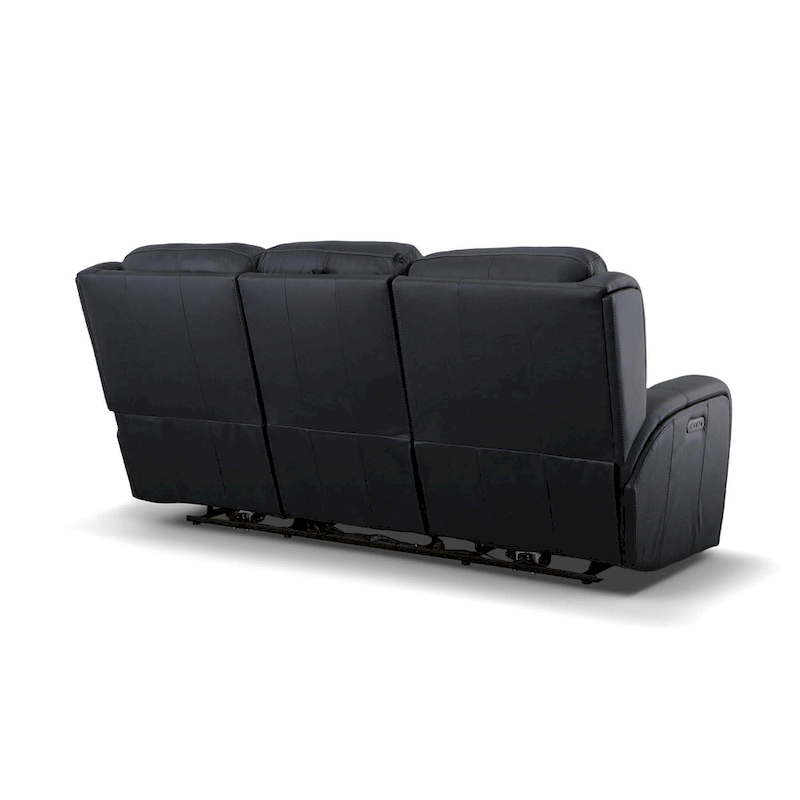 Grant 87 Leather Power Reclining Sofa with Power Headrests by Flexsteel
