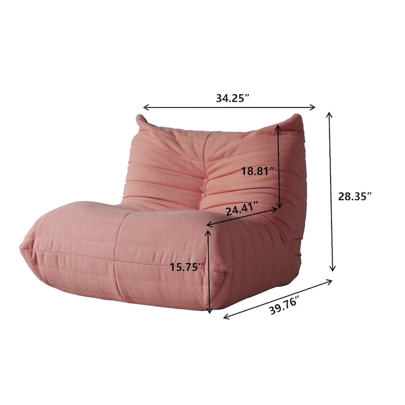 Feature Lazy Sofa Teddy Fabric Couch Living Room Sofa Bean Bag Chair