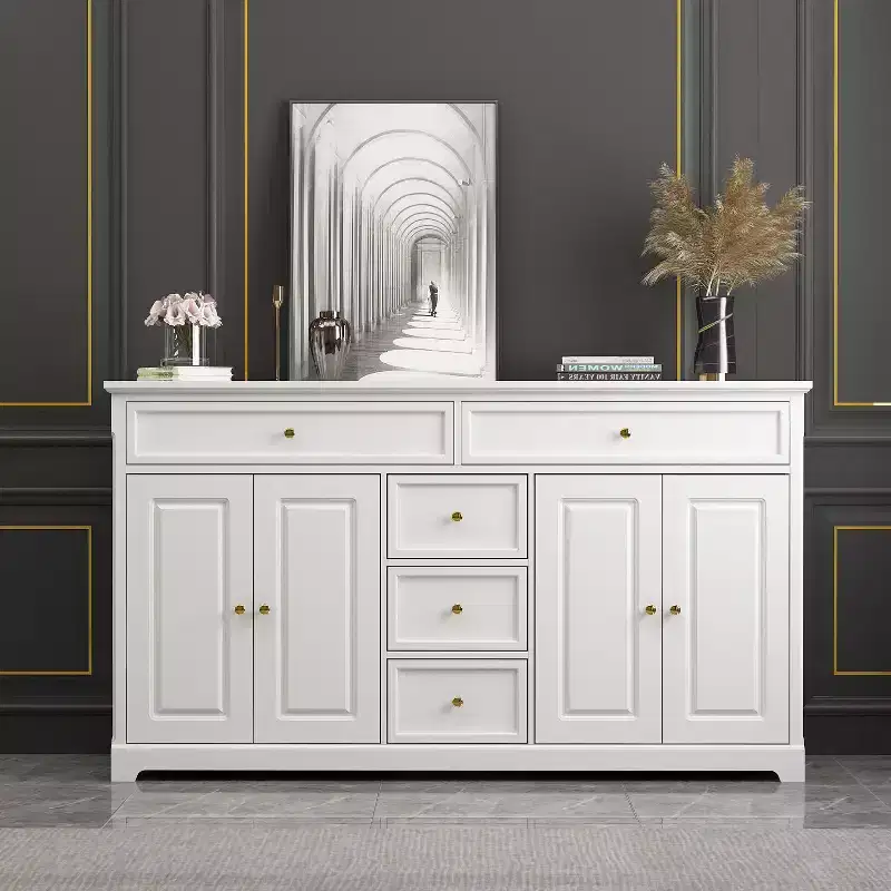 Famapy 5 Drawer Horizontal Dresser Multifunctional Storage Cabinet Living Room Storage Solutions