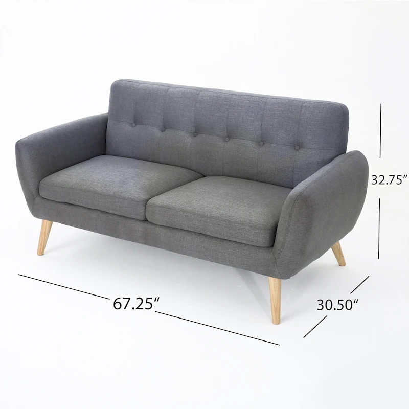 Josephine Mid-century Modern Tufted Fabric Upholstered Sofa by Christopher Knight Home