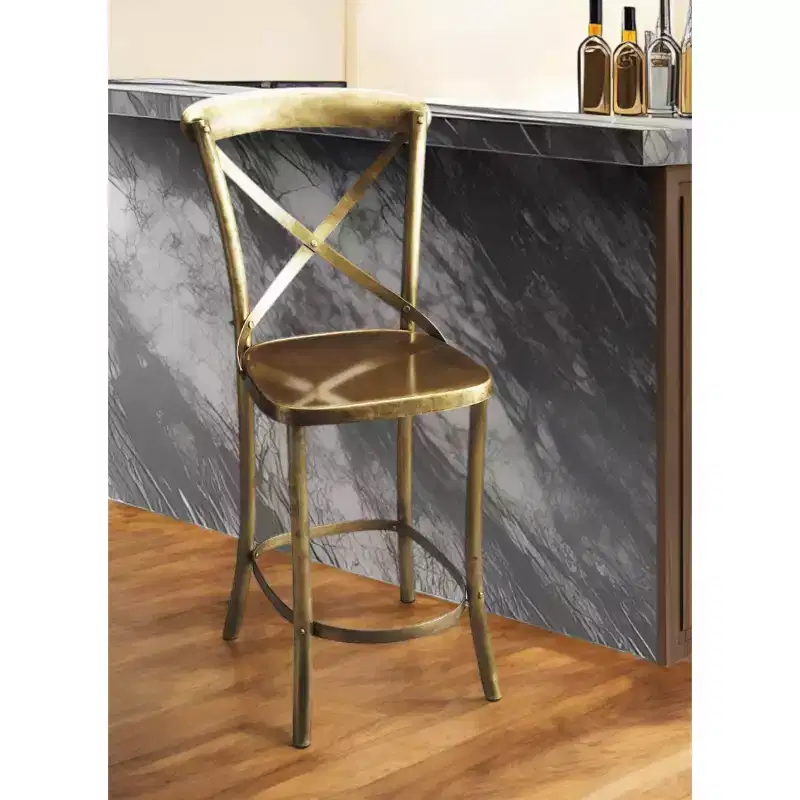 Iron Bar Chair 24''H — Gold Finish