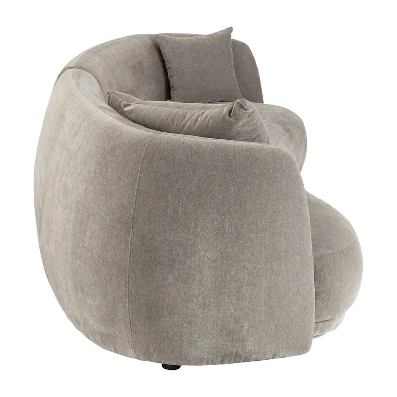 Neutral Modern 4 Seat Rectangle Curved Sofa - 117 x 49 x 31