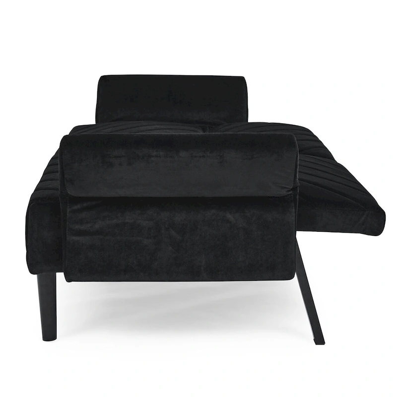 87 Velvet Convertible Folding Sofa Bed with Adjustable Armrests