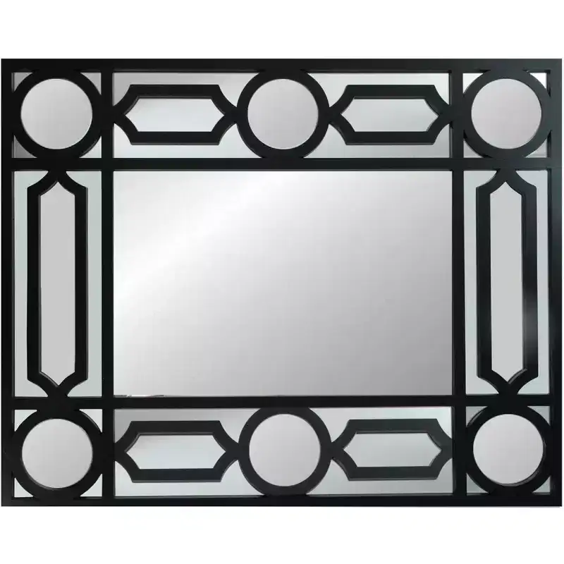 Black Framed Geometric Rectangular Wall Mirror - 29.5
