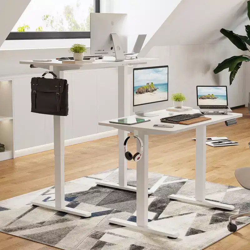 40 x 24-inch Electric Height-Adjustable Standing Desk with Splice Board, Sit-Stand Home Office Desk