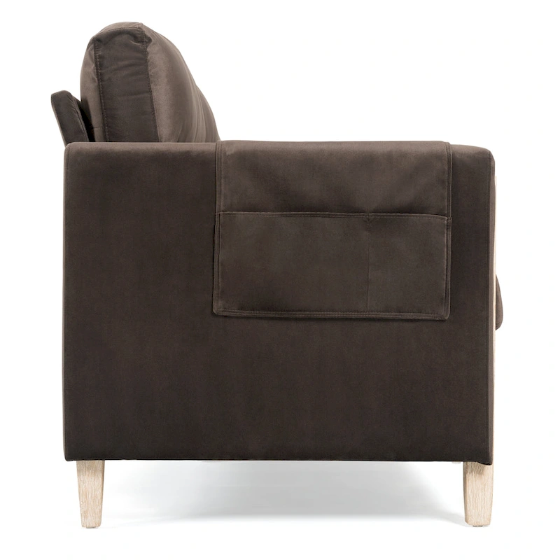 Larb Modern Solid Wood Three-Seater Sofa Couch by Christopher Knight Home