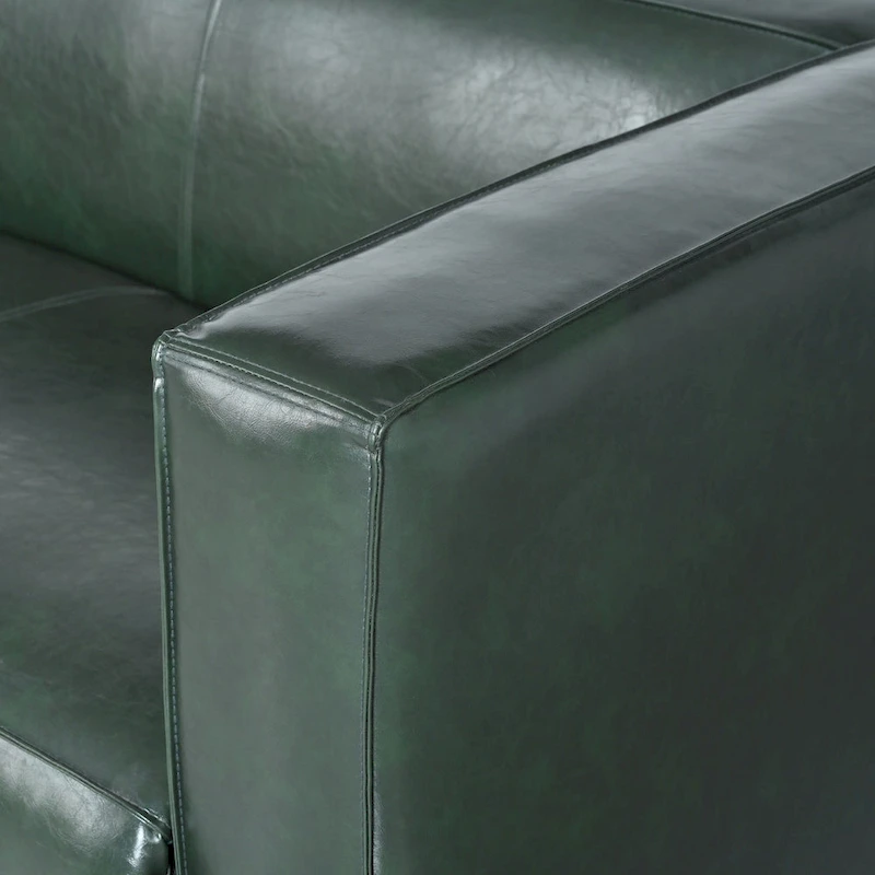 Goyette Faux Leather 3 Seater Sofa by Christopher Knight Home