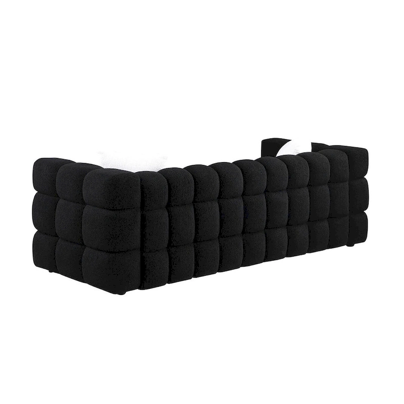 Modern 84.3 Boucle 3-Seater Sofa with Pillows