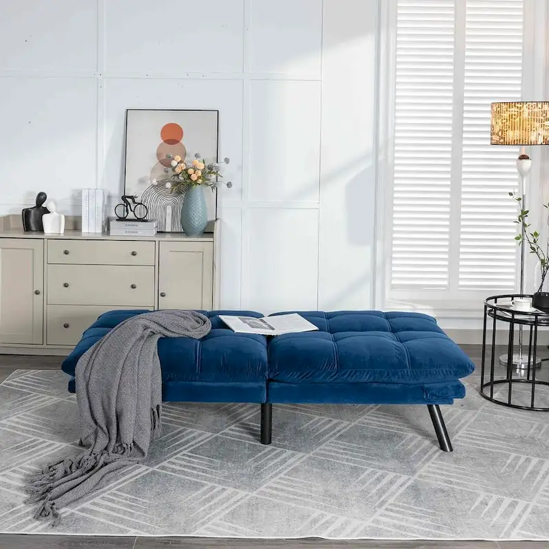 Modern Upholstered 2-Seater Sofa Bed with Adjustable Backrest and Armrests - 70:l