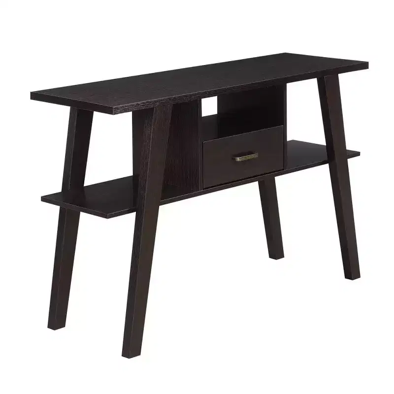 Console Table with Drawer and Shelves – Brown, 47.25