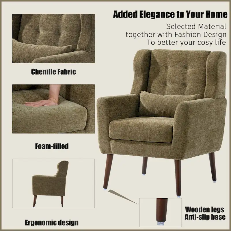 Modern Accent Chair Upholstered Foam Filled Living Room Chairs - 28.74 x 24.21 x 37.60