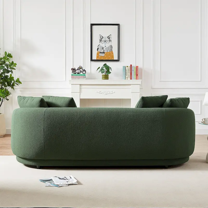 Haas Japandi Style Luxury Modern Boucle Fabric Curved Sofa