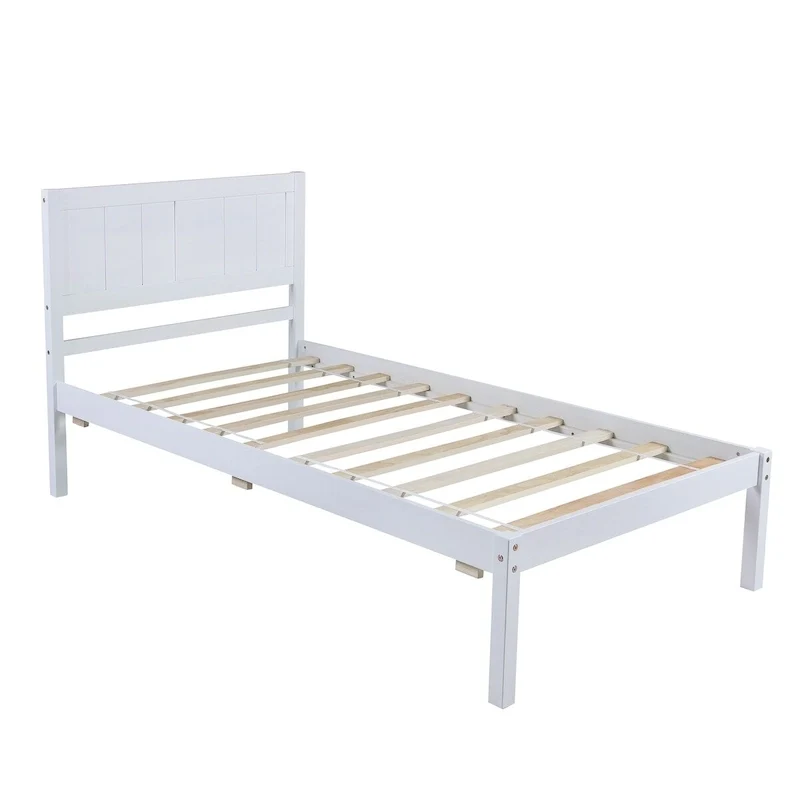 Wood Platform Bed with Headboard