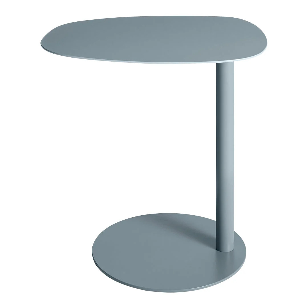 Contemporary Marble Base & Steel Side Table with Sculptural Lollipop-Inspired Form for Living Room or Bedroom