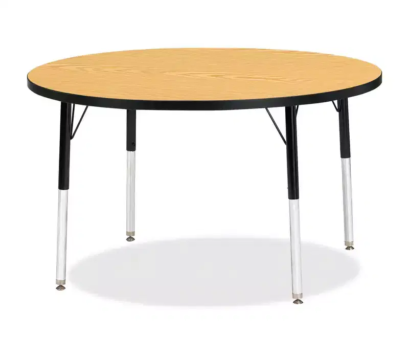 Jonti-Craft Berries Elementary Height Color Top Round Table 42 x 42 in Black