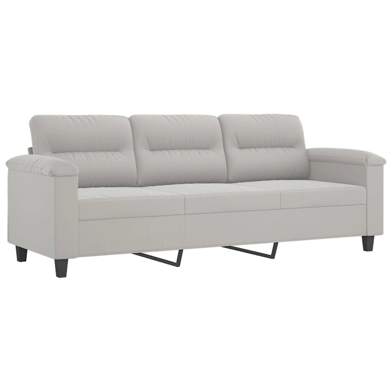 vidaXL Couch Modern Accent Upholstered Chair with Footstool Microfiber Fabric