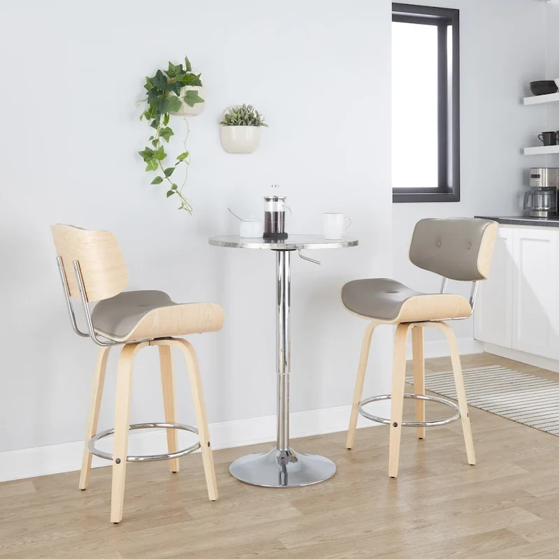 Carson Carrington Leksand 26 Fixed-Height Counter Stool with Bent Wood Legs (Set of 2)
