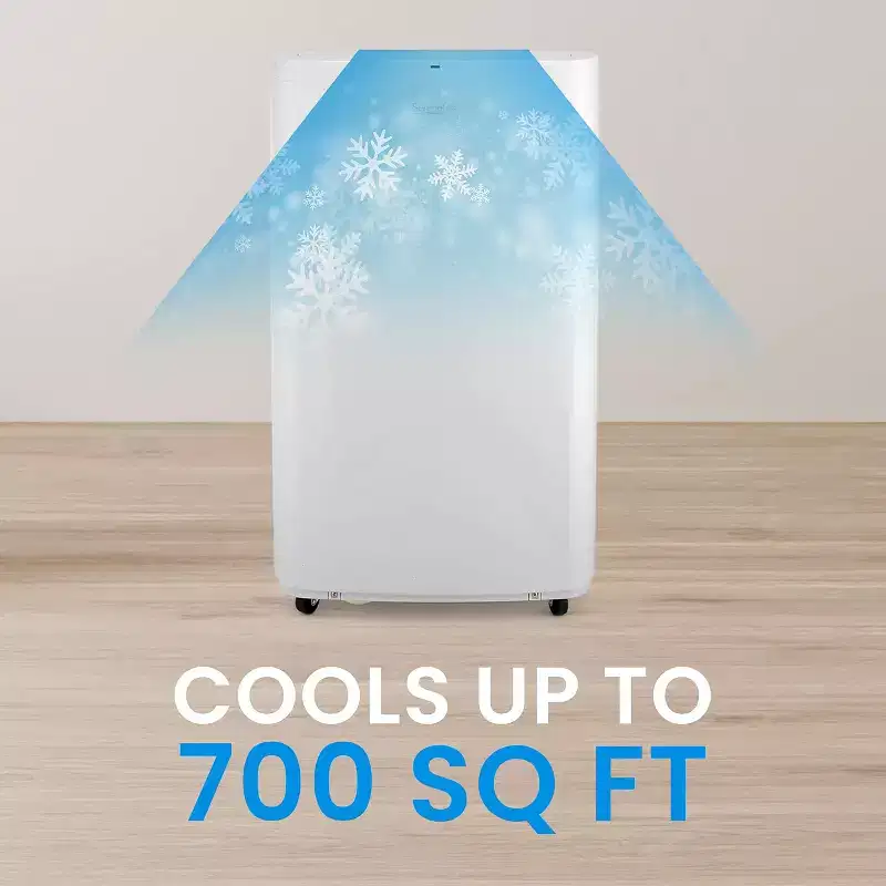 SereneLife 14,000 BTU Portable Air Conditioner with Dehumidifier & Fan - Built-in WiFi, 500 Sq Ft Coverage, Remote & Window Kit - SLPAC14.5