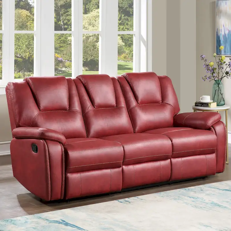 Steve Silver Kameryn Faux Leather Manual Reclining Sofa