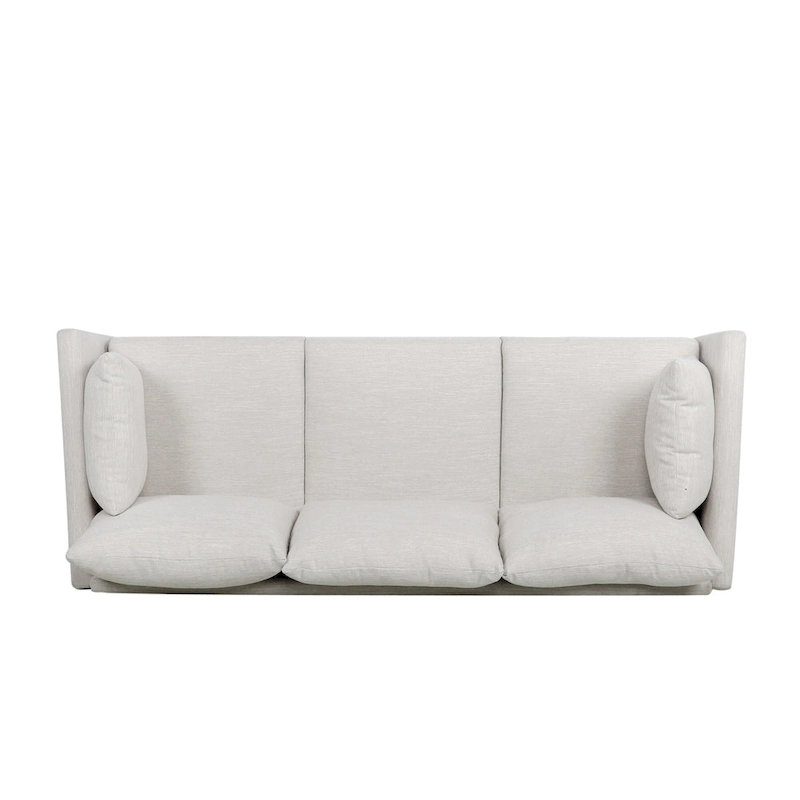 Modern 76.5 3-Seater Sofa with Birchwood Legs and Pillows