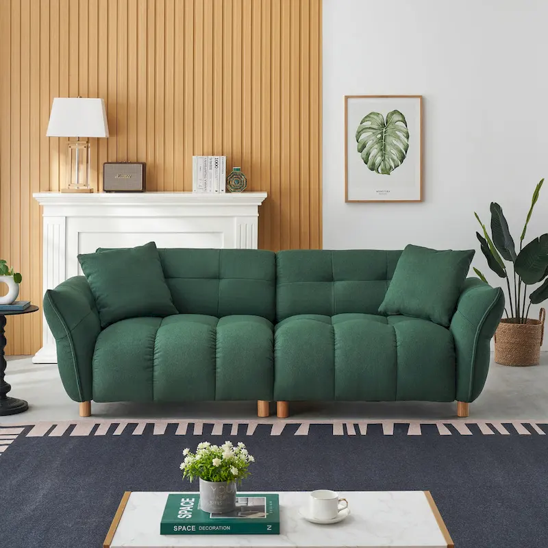 Teddy Upholstered 3-seater Sofa with Matching Pillows