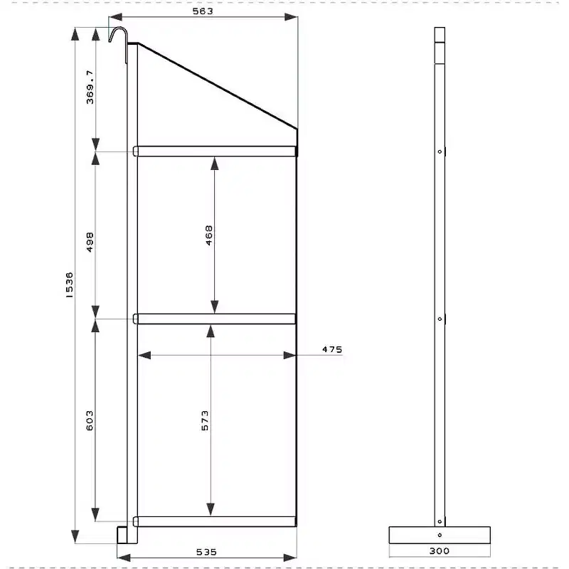 Adjustable 3-Tier Shipping Container Shelf Bracket w/ D-Ring Mount, 1100 Lbs Cap, Black Steel, 22D x 60H, for Garage/Workshop/Cargo, 1 Pc