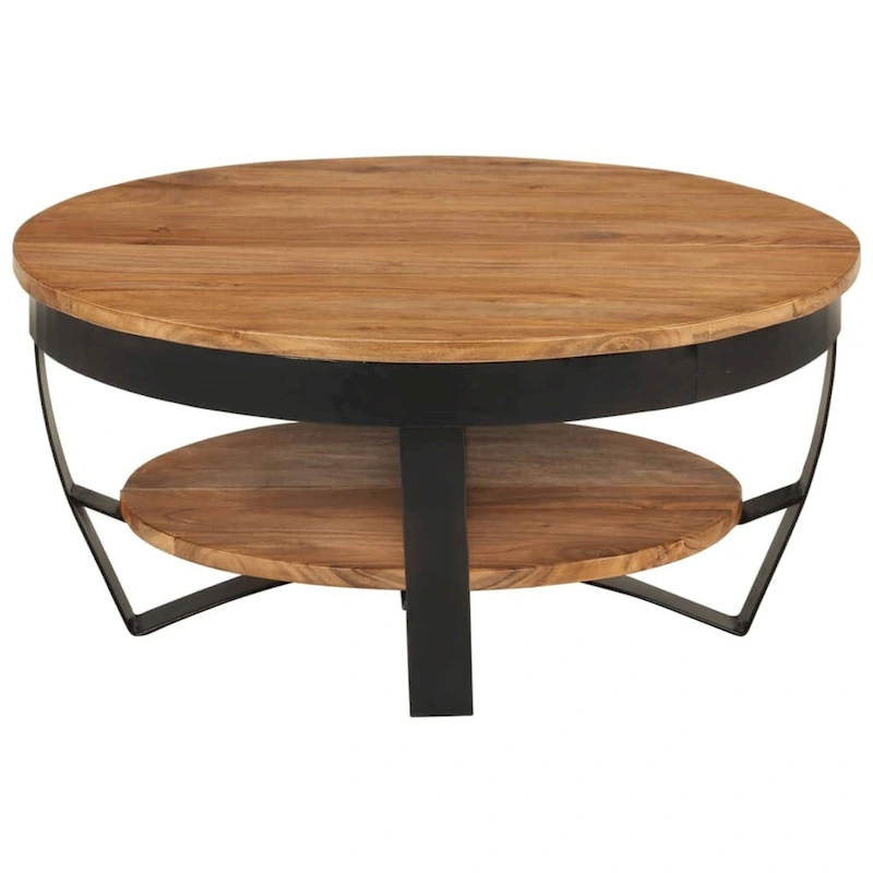 vidaXL Coffee Table 25.6x25.6x12.6 Solid Acacia Wood