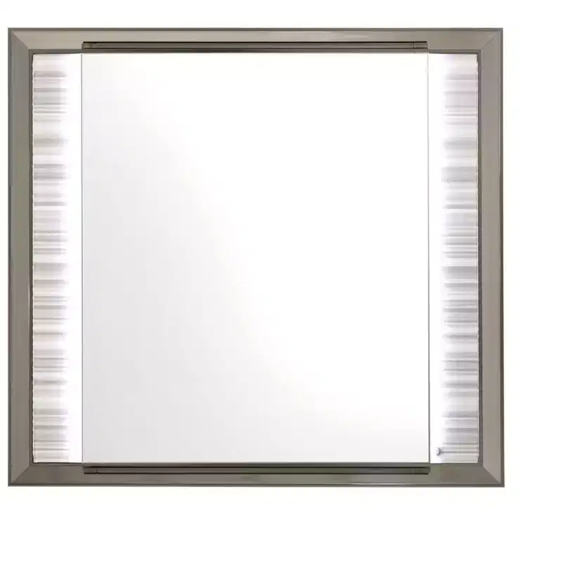 38 White And Silver Wood Lighted Dresser Mount Framed Mirror