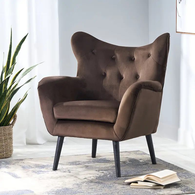 Alyssa Mid-century Upholstered Arm Chair by Christopher Knight Home - 30.25D x 34.25W x 39.75H