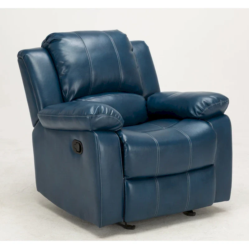 Leather Gel Glider Rocker Recliner – Multiple Colors, 330 lbs Capacity