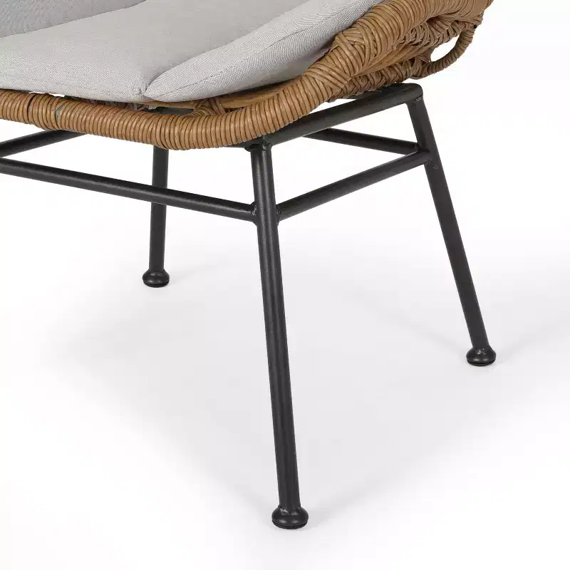 Christopher Knight Home Habra Wicker Iron Frame Club Chairs with Cushions