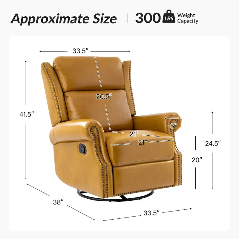 Viviana Traditional Genuine Leather Manual Swivel Glider Recliner Set of 2 by HULALA HOME
