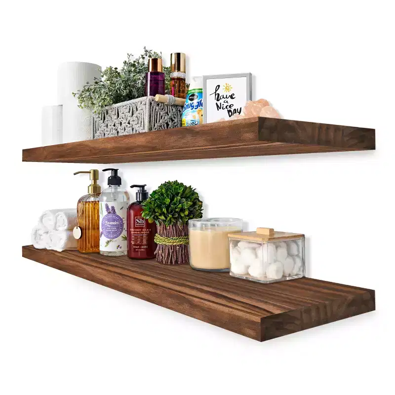 Sorbus 2 Pack 35 Solid Wood Floating Shelves - for Bathroom Decor, Books, Bedroom & Living Room