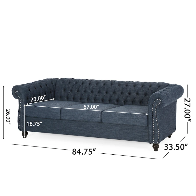 Parksley Tufted Chesterfield 3-seat Sofa by Christopher Knight Home