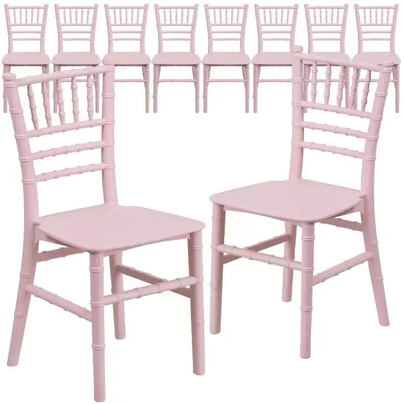 Emma and Oliver 10 Pack Childs All Occasion Resin Chiavari Chair for Home or Home Based Rental Business