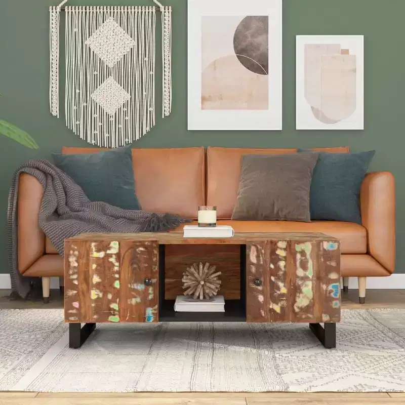 vidaXL Coffee Table Mixed Colors Solid reclaimed wood