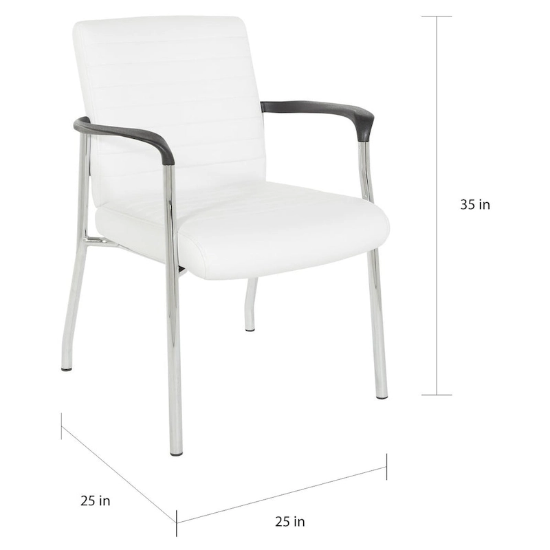 Guest Chair with Faux Leather and Chrome Frame