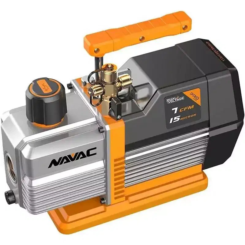 NAVAC NP7DP Vacuum Pump - Dual-Stage AC Motor - A/C Vacuum Pump Kit - Ideal for HVAC Applications - 15 Microns - Pro Series - 7 CFM Flow Rate