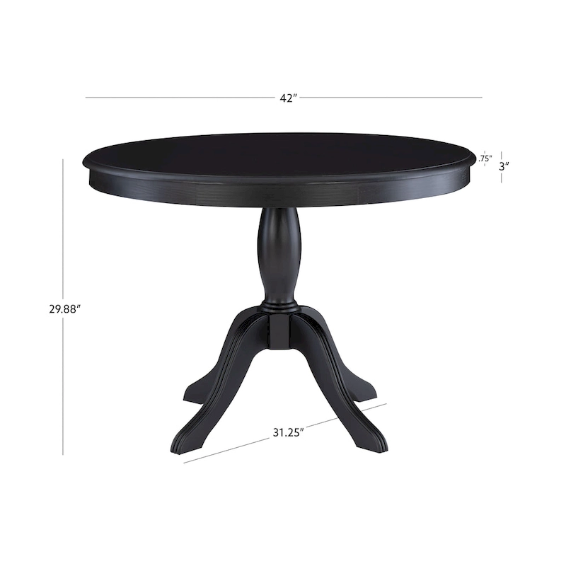 Josie Black Wooden 3-Piece Nook & Table Set