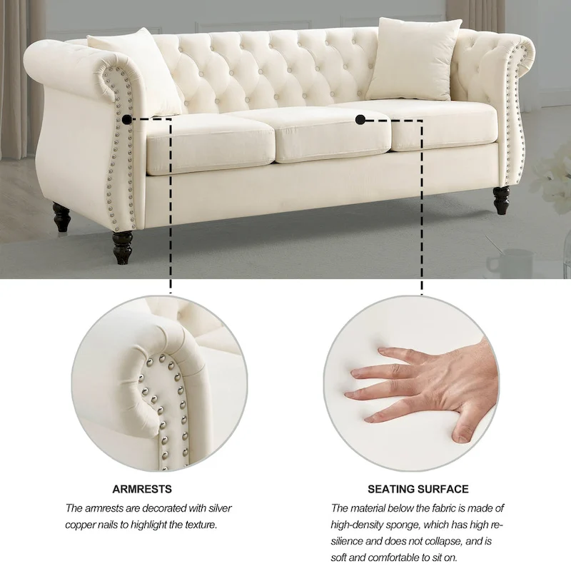 Chesterfield Sofa Grey Living Room
