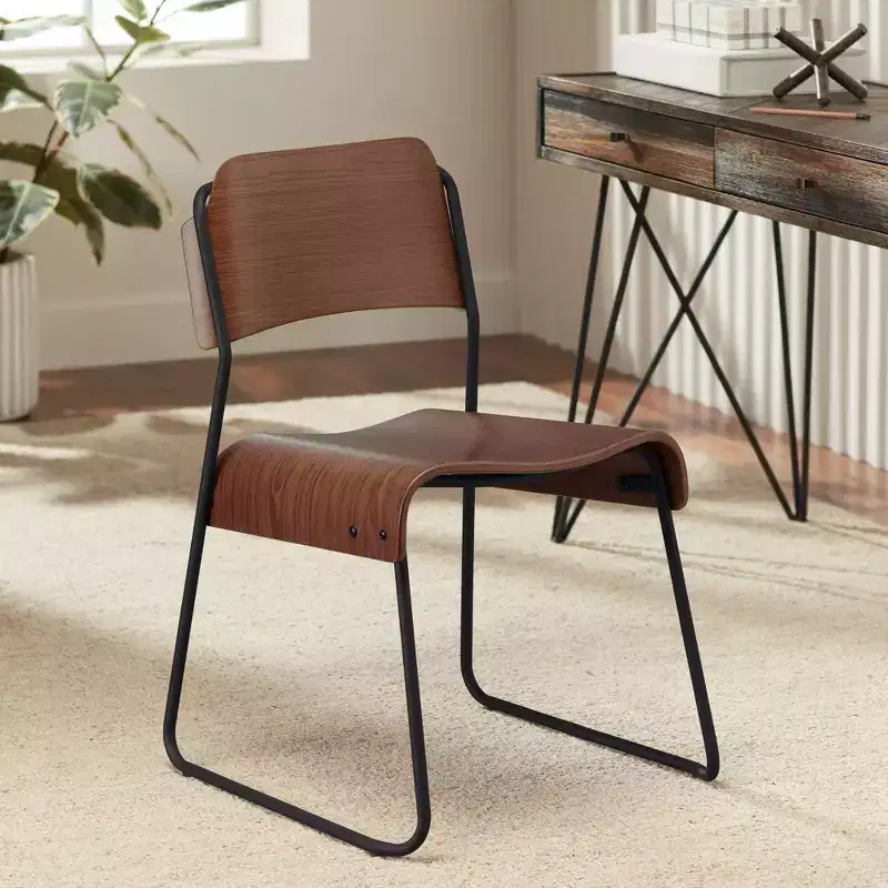 55 Downing Street Mael Modern Bentwood and Steel Chair