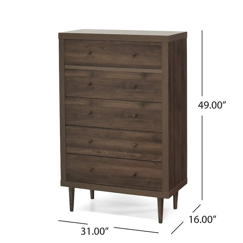 Nystrom Mid Century Modern 5 Drawer Dresser by Christopher Knight Home