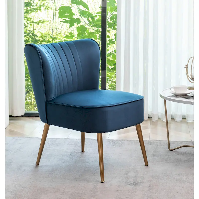 Sauter 23.2 Wide Mid-Century Modern Microfiber Accent Chair with Metal Leg